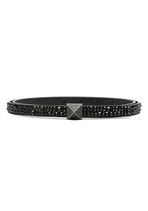 Valentino Garavani One Stud rhinestone-embellished belt - Black
