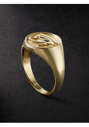 Jacquie Aiche - Eye Of Horus Gold Diamond Signet Ring - Men - Gold - 6