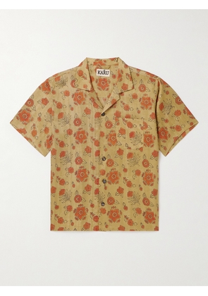 Kartik Research - Camp-Collar Floral-Print Silk Shirt - Men - Orange - S