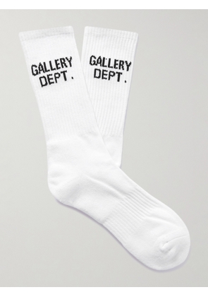 Gallery Dept. - Clean Logo-Jacquard Ribbed Recycled Cotton-Blend Socks - Men - White