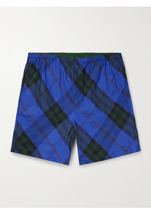 Burberry - Straight-Leg Mid-Length Checked Swim Shorts - Men - Blue - XS