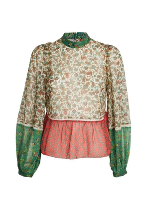 Max & Co. Floral Print High-Neck Blouse