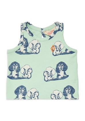 The Animals Observatory Cotton Dog-Print Sleeveless Top (6-24 Months)