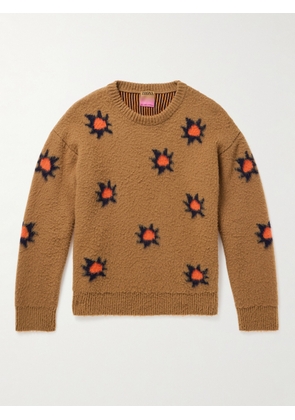 ZEGNA x The Elder Statesman - Intarsia Wool and Oasi Cashmere-Blend Sweater - Men - Brown - S