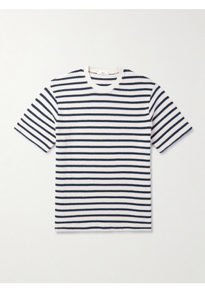 Mr P. - Striped Open-Knit Organic Cotton T-Shirt - Men - Blue - XS