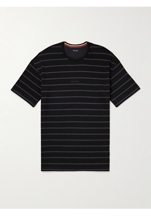 Paul Smith - Relax Logo-Embroidered Striped Cotton and Modal-Blend Jersey Pyjama T-Shirt - Men - Black - S