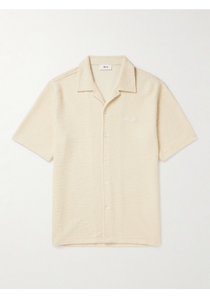 NN07 - Julio 3520 Camp-Collar Logo-Embroidered Cotton-Blend Bouclé Shirt - Men - Neutrals - S