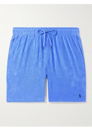 Polo Ralph Lauren - Straight-Leg Logo-Embroidered Cotton-Blend Terry Drawstring Shorts - Men - Blue - XS