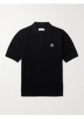 Stone Island - Logo-Appliquèd Stretch-Cotton Piqué Polo Shirt - Men - Black - S