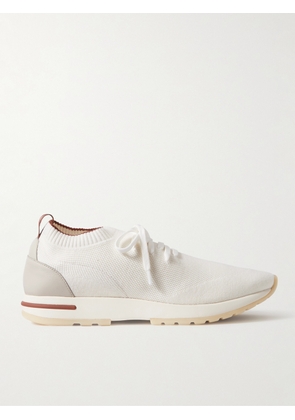 Loro Piana - 360 Flexy Leather-Trimmed Knitted Wish® Wool Sneakers - Men - White - EU 40