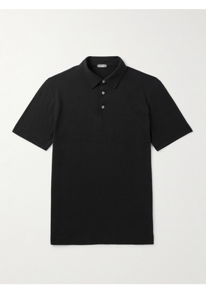 Incotex - Zanone Slim-Fit IceCotton-Jersey Polo Shirt - Men - Black - IT 44