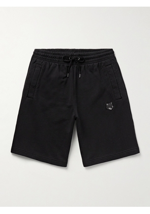 Maison Kitsuné - Straight-Leg Logo-Appliquéd Cotton-Jersey Drawstring Shorts - Men - Black - XS