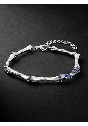 PATTARAPHAN - Solo Pavé Chunky Remnants Rhodium-Plated Sapphire Bracelet - Men - Silver
