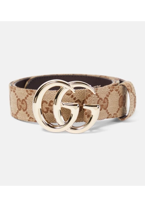 Gucci GG Marmont leather-trimmed belt