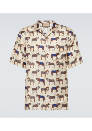 Gucci Printed silk bowling shirt