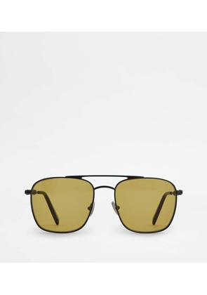 Tod's - Sunglasses with Temples in Leather, GREY,  - Sunglasses