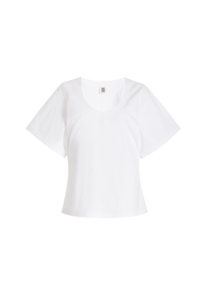 By Malene Birger - Lunae Flare-Sleeve Cotton T-Shirt - White - EU 38 - Moda Operandi