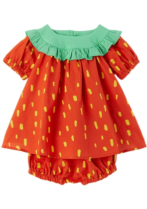 Stella McCartney Baby Red Strawberry Dress & Bloomers Set