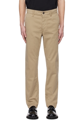 BOSS Beige Tapered-Fit Trousers