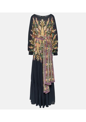Etro Printed tiered gown