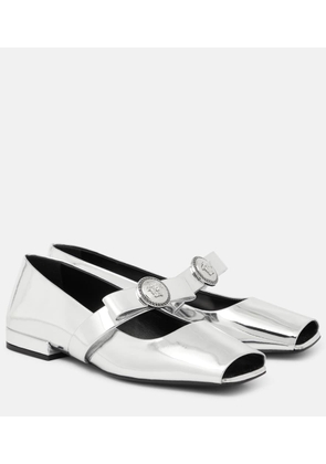 Versace Mirrored leather ballet flats