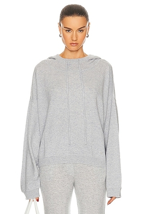 Loulou Studio Linosa Cashmere Hoodie in Grey Melange - Grey. Size L (also in M, XS).
