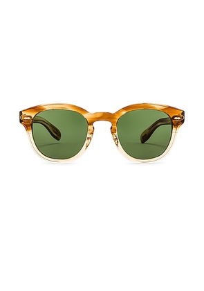 Oliver Peoples Cary Grant Sunglasses in Honey & Green Wash. Size all.
