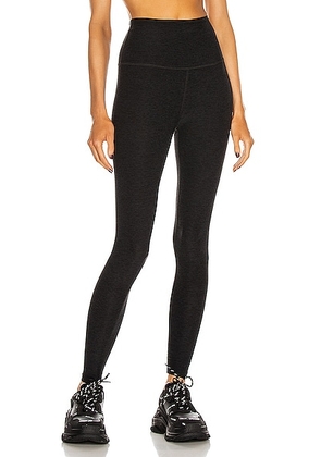 Beyond Yoga Spacedye Caught In The Midi High Waisted Legging in Darkest Night - Black. Size L (also in M, S, XS).