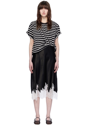 3.1 Phillip Lim Black & White Layered Midi Dress
