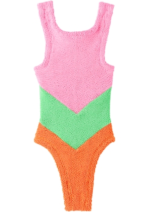 Hunza G Kids Multicolor Chevron One-Piece Swimsuit