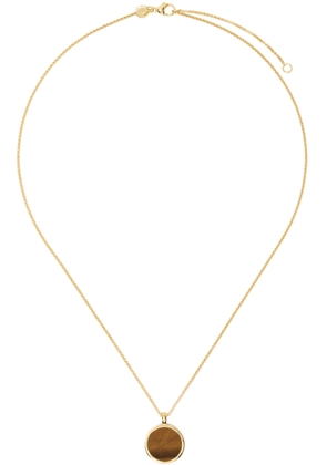 Tom Wood SSENSE Exclusive Gold & Onyx Round Pendant Necklace
