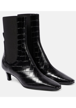 Toteme Croc-effect leather ankle boots