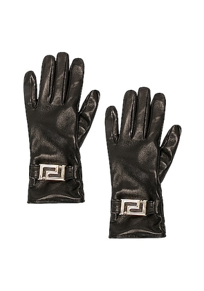 VERSACE Greca Gloves in Nero - Black. Size 8 (also in ).