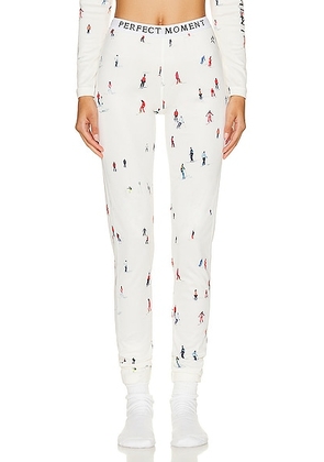 Perfect Moment Thermal Pant in Dede Ski Print - White. Size M (also in ).