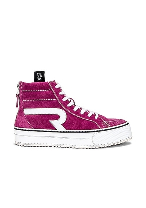R13 The Rogue Sneaker (Single Stack) in BRIGHT PINK SUEDE - Rose. Size 41 (also in ).
