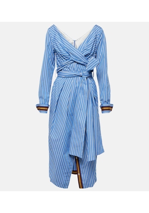Dries Van Noten Striped cotton poplin midi dress