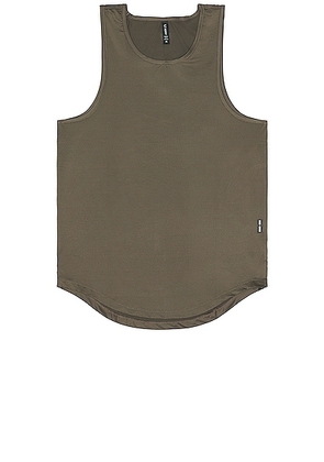 ASRV Nano Mesh Tank Top in Deep Taupe - Green. Size S (also in ).