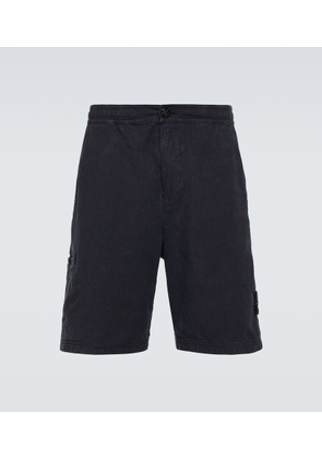 Stone Island Compass linen-blend Bermuda shorts
