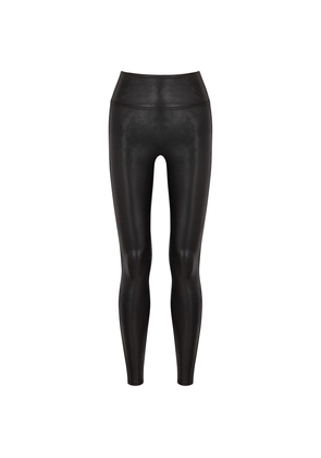 Spanx Black Faux Stretch-leather Leggings - S