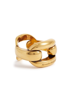 Alexander Mcqueen Peak Chain Ring - Gold