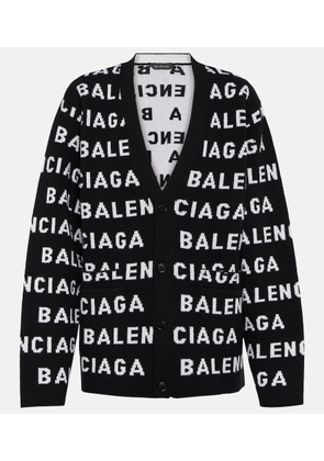Balenciaga Logo jacquard wool-blend cardigan
