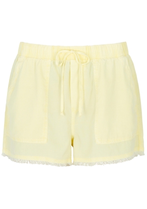 Bella Dahl Frayed Tencel Shorts - Yellow - L (UK14 / L)
