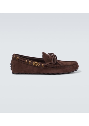 Gucci Interlocking G suede driving shoes