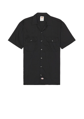 Dickies Original Twill Short Sleeve Work Shirt in Black - Black. Size L (also in S).