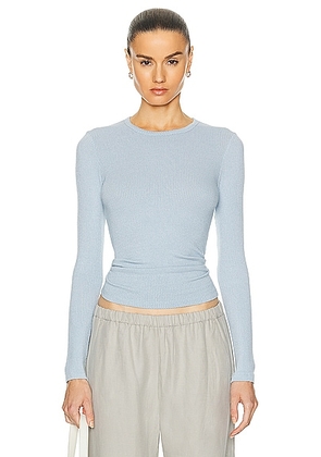 SABLYN Quincy Longsleeve Rib Shirt in Whisper - Baby Blue. Size L (also in M, XS).