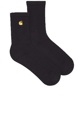 Carhartt WIP Chase Socks in Black & Gold - Black. Size all.