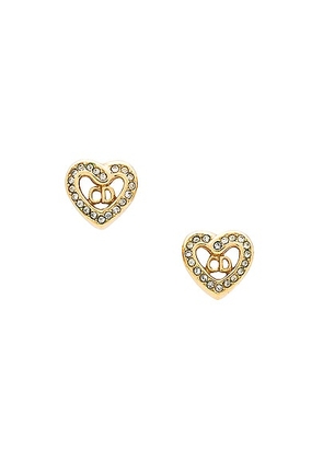 dior Dior CD Logo Rhinestone Earrings in Gold - Metallic Gold. Size all.