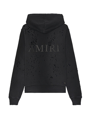 Amiri Ma Logo Shotgun Zip Hoodie in Faded Black - Black. Size M (also in L, S, XL/1X).