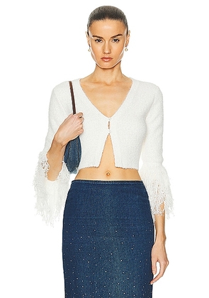 AKNVAS for FWRD Sage Knit Cardigan in White - White. Size L (also in M, S, XS).