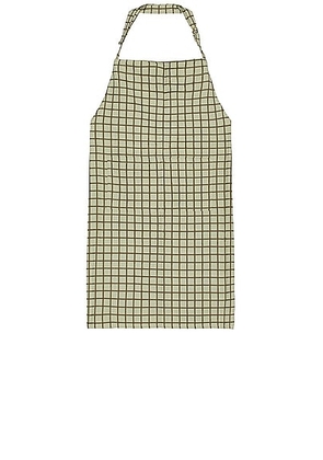 HAWKINS NEW YORK Essential Check Apron in Olive & Sage - Green. Size all.
